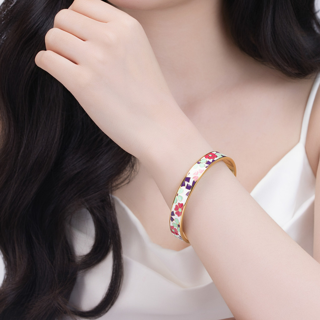 Lắc Tay nữ mạ vàng cao cấp, phong cách vintage, họa tiết thiên nhiên - DOJI