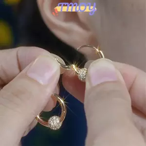 TMOY Thanh Lịch Sang Trọng Full Khoan Bông Tai Bóng Tròn Đa Năng Phong Cách Mới Độc Đáo Niche Kẹp Bông Tai Thời Trang Cao Cấp Trang Sức TMOY