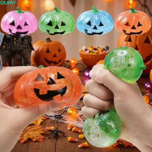 QEARY Halloween Bí Ngô Bóp Đồ Chơi, Kết Cấu Mềm Mại Co Giãn Pinching Squishy Fidget Đồ Chơi, Mới Lạ Lấp Lánh Đàn Hồi TPR Chậm Phục Hồi Thông Hơi Đồ Chơi Đảng