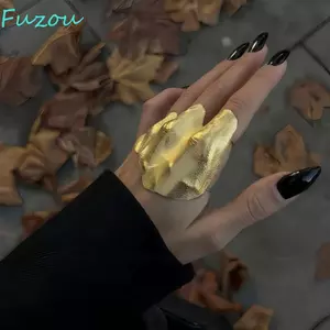 Nhẫn không đều FUJIZOU, Nhẫn nhăn sang trọng nhẹ tinh tế, Trang sức thời trang Vintage Phụ kiện ngón tay ngộ nghĩnh