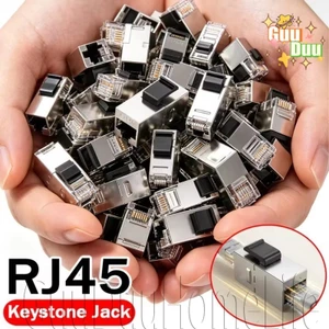 Bộ ghép nối Ethernet Rj45 - Bộ chuyển đổi mở rộng cáp mạng - Cat6A / 5A Cat6 / 7 Keystone Jack - Ổ cắm mô-đun được bảo vệ tốc độ cao - dành cho gia đình, Trung tâm dữ liệu / Giao hàng miễn phí