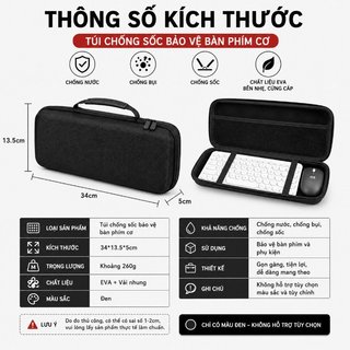 Túi Đựng Bàn Phím Cơ Chất Liệu Eva Cao Cấp Chống Nước Chống Sốc Chống Bụi Thiết Kế Cứng Có Tay Cầm