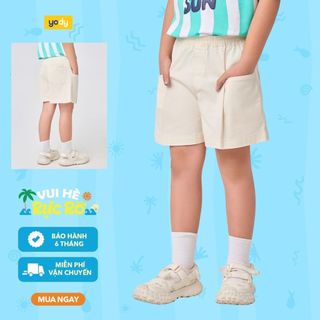 Quần shorts bé trai bé gái YODY xếp li lưng thun co giãn, ôm vừa vặn GCCS26S001