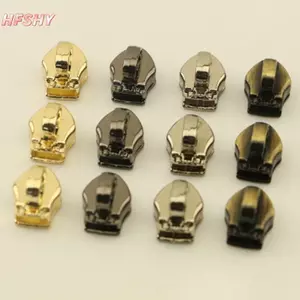 HFSHY 10 Cái 5 # Kim Loại Dây Kéo Đầu Kéo Thanh Trượt Zip Lo Túi Hành Lý May DIY Sửa Chữa Bộ Phụ Kiện Phần Cứng VN