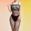 SWSW Gợi Cảm Kẻ Sọc Băng Ren Sling Ống Top Jumpsuit Nữ Fishnet Ren-Up Cám Dỗ Fishnet Vớ Quần Gợi Cảm Giường Hình Ảnh