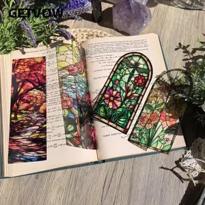 GETVOW Sun Catcher Vật trang trí, Dấu trang cửa sổ màu mờ họa tiết mơ mộng, Dấu trang trí tài khoản tay có đèn phong cách Retro Light Flow Shadow Trang trí phân trang Mark Trang trí nội thất