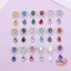 DWEL 10 Chiếc Nút May Phụ Kiện Trang Sức Thủ Công Lấp Lánh Pha Lê Giọt Nước Thổ Cẩm Tấm Mặt Thêu Sò