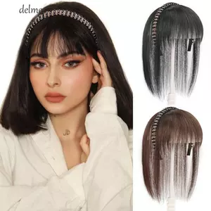 DELMER Tổng Hợp Đầu Tóc Giả Tóc Nối Dài Bao Tóc Trắng Tự Nhiên Nữ Kẹp Trong Vô Hình Nâu Giả Thẳng Tóc