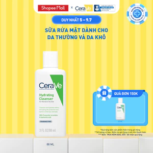 Sữa rửa mặt giúp làm sạch sâu dành cho da thường và da khô Cerave Hydrating Cleanser 88ML