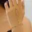 AqToCna Vàng Lớn Pha Lê Vòng Tay Nữ Tay Có Thể Điều Chỉnh Ba Dây Chuyền Trang Sức Cổ Tay Thời Trang Cho Kỳ Nghỉ Câu Lạc Bộ Sự Kiện AqToCna