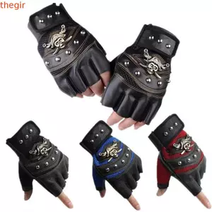 THEGIRL8B Găng Tay Nửa Ngón Punk Biker Nam Nữ Chống Trơn Trượt Thời Trang Ngón Găng Tay Xe Máy