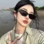 Gm Retro Mèo Mắt Kính Mát Nữ Mặt Nhỏ Cảm Thấy Khung Nhỏ Chụp Ảnh Đường Phố Cô Gái Nóng Kem Chống Nắng Tia Cực Tím Kính Mát TVGH