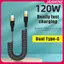 JASMINE 120W USB Type C Cáp Sạc Nhanh 6A Lò Xo Kính Thiên Văn Cáp Sạc Xe Hơi Tốc Độ Cao Cáp Dữ Liệu Sạc Phụ Kiện Điện Thoại JASMINE