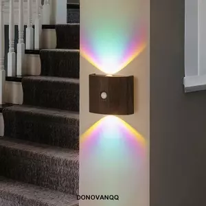 Đèn tường cảm ứng LED DONOVANQQ, Đèn mềm Đèn ngủ 3 màu / đèn Neon, Cảm biến hồng ngoại Lắp đặt đa chức năng Đèn tường cảm biến chuyển động