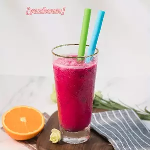 Bộ 6 Ống Hút Silicon Có Thể Tái Sử Dụng Có Bàn Chải Làm Sạch, Cho Nước, Sữa, Nước Trái Cây, Sinh Tố, Ống Hút Thẳng / Bent