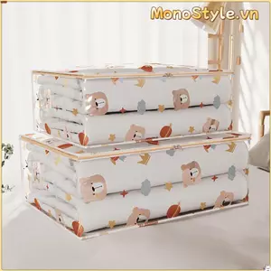 Túi đựng đồ MONOSTYLE, Dụng cụ sắp xếp quần áo chống thấm nước ba chiều, Túi chăn bông trong suốt dung tích lớn cho hộ gia đình