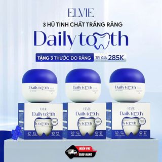 [COMBO 3 HỘP] Tinh Chất Hỗ Trợ Trắng Răng Daily Tooth Elvie (45g) - Hỗ trợ khử vàng làm trắng răng an toàn