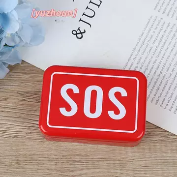 [yuzhoun] Hộp sắt thuốc sơ cứu Bộ dụng cụ y tế Bộ dụng cụ sinh tồn ngoài trời Hộp kim loại gia đình