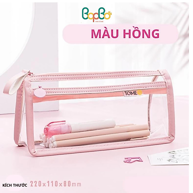 Hộp đựng bút trong suốt 2 ngăn - túi đựng bút học sinh cute - hộp bút cỡ lớn | BigBuy360 - bigbuy360.vn