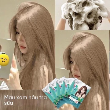 Thuốc Nhuộm Tóc Bubble 300ml Màu Nâu Trà Sữa Khói | Dầu Gội Nhuộm Tóc Thảo Dược | Màu Tóc Thời Trang | Nhuộm Tóc Tại Nhà