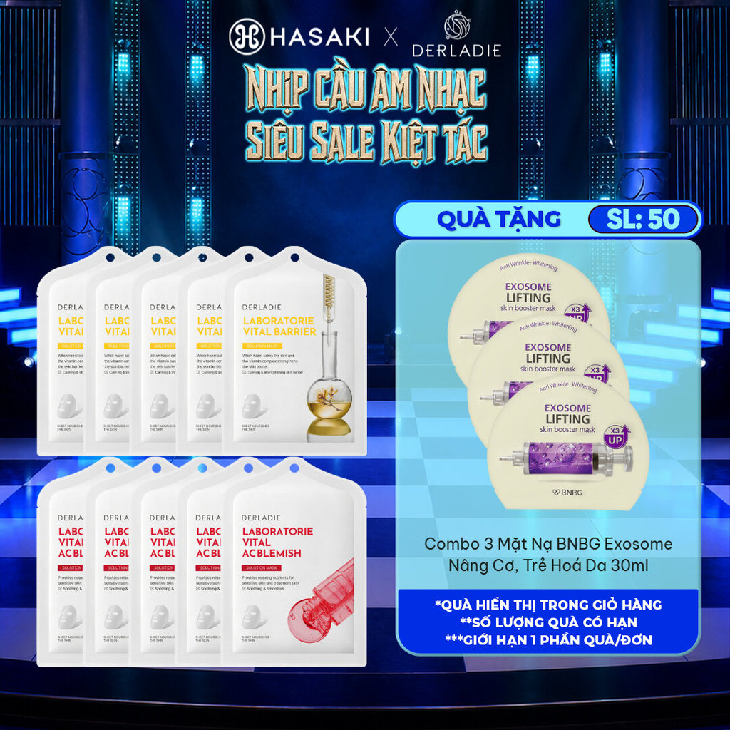 Combo 10 Miếng Mặt Nạ Derladie Hỗ Trợ Phục Hồi Làm Dịu Da 30ml