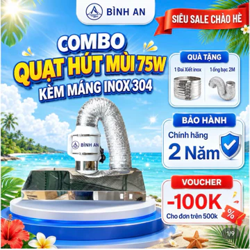 🔥🔥 Máy hút mùi bếp HF150 - Quạt lõi đồng 75W- Máng inox 201/ 304/Théo sơn tĩnh điện - Hút mùi -Hút khói