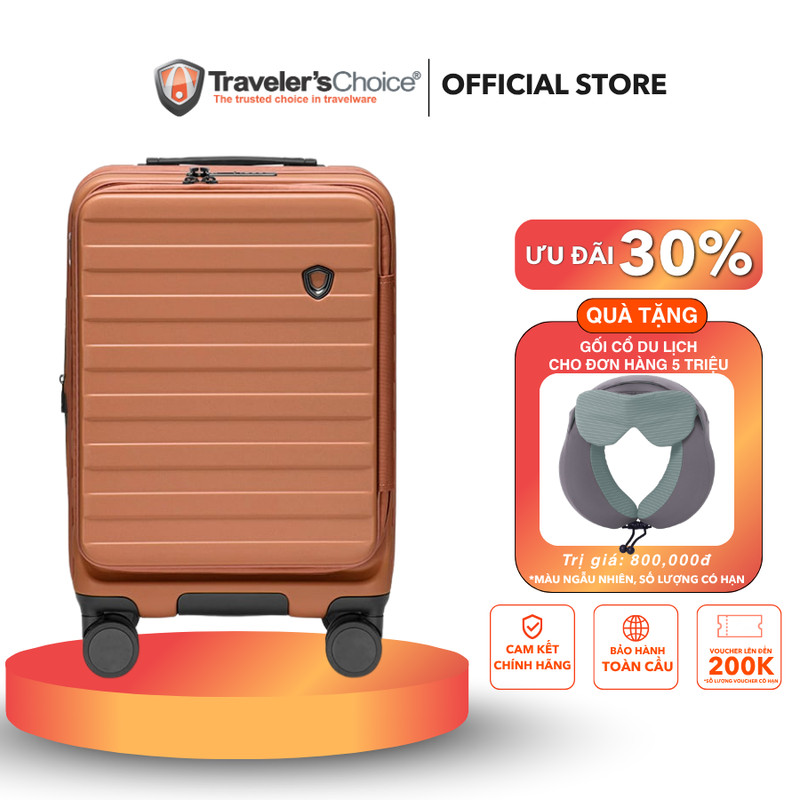 [Quà gối cổ] Vali kéo Novia - Vali Traveler's Choice bảo hành chính hãng quốc tế