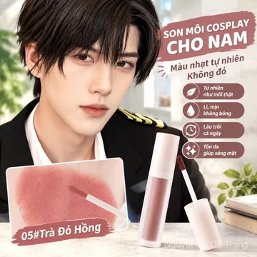 Son kem nam cosplay màu nhạt tự nhiên không đỏ lì mờ không trôi tôn da son bùn bán chạy giao nhanh
