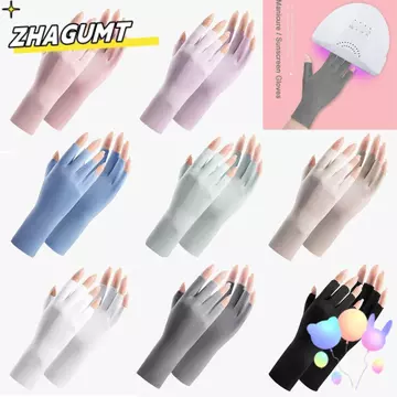 Găng Tay Chống Nắng ZHAGUMT, Găng Tay Chống Tia UV Móng Tay Chống Tia UV, Đèn Led Nhiều Màu Sắc Chống Bức Xạ Bảo Vệ Ngón Tay Da Móng Tay Nghệ Thuật Găng Tay Tăng Cường Móng Tay