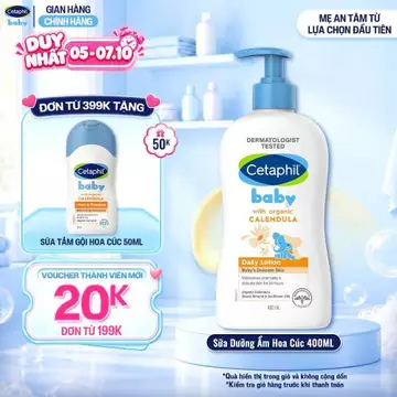 Sữa dưỡng ẩm dịu lành cho bé CETAPHIL BABY LOTION WITH ORGANIC CALENDULA 400ML