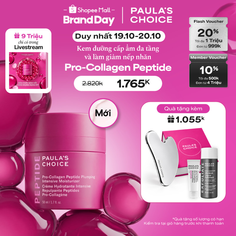 Kem dưỡng cấp ẩm đa tầng làm giảm nếp nhăn Pro-Collagen Peptide Plumping Intensive Moisturizer Paula's Choice 50ml 1160