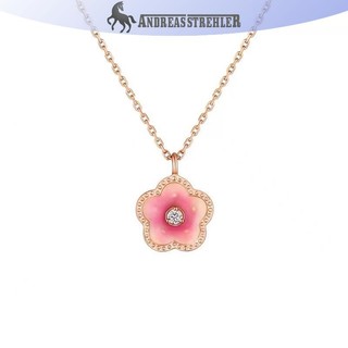 Onetimingfine Hoa Đào Vòng Cổ Mặt Dây Chuyền Hoa Hồng Ngọt Ngào Dễ Thương Cổ Dây Xích Sáng Bóng Zircon Xương Đòn Dây Xích Dành Cho Nữ Trang Sức Thời Trang Quà Tặng VN