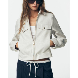 áo khoác Zara made in Morocco dạ đanh lót lụa kéo khóa khỏe khoắn