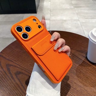 Full Ống Kính Bảo Vệ Thẻ Khe Cắm Túi Da PU Ốp Lưng Điện Thoại iPhone 17 17Pro 17Air 17Promax 12 13 14 15 16 Pro Max 16Plus Chống Sốc Nam Nữ Vỏ Di Động