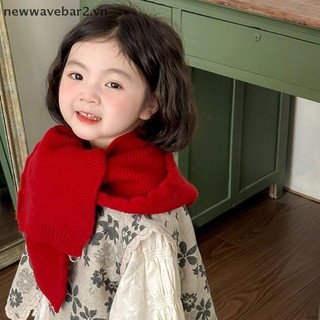 [Mới] Mũ trẻ em Retro mùa thu đông Khăn choàng trẻ em màu trơn Khăn choàng trẻ em dệt kim Mũ len tích hợp đa năng Mũ len chui đầu.