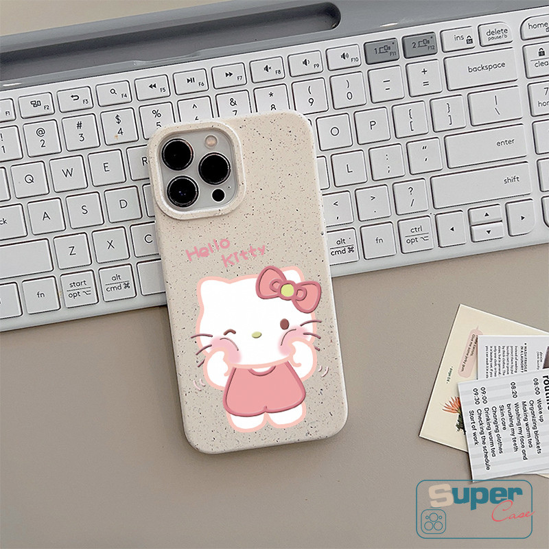 Ốp Lưng Tương Thích Cho IPhone 16 11 15 13 17 14 12 Pro Max Air XR X XS Max 16 7 13 12 17 Pro 14 15 6 6s 16 8 Plus SE 2020 Hoạt Hình Dễ Thương Ngọt Ngào Hello Kitty Trái Tim Tình Yêu Bìa mềm nơ