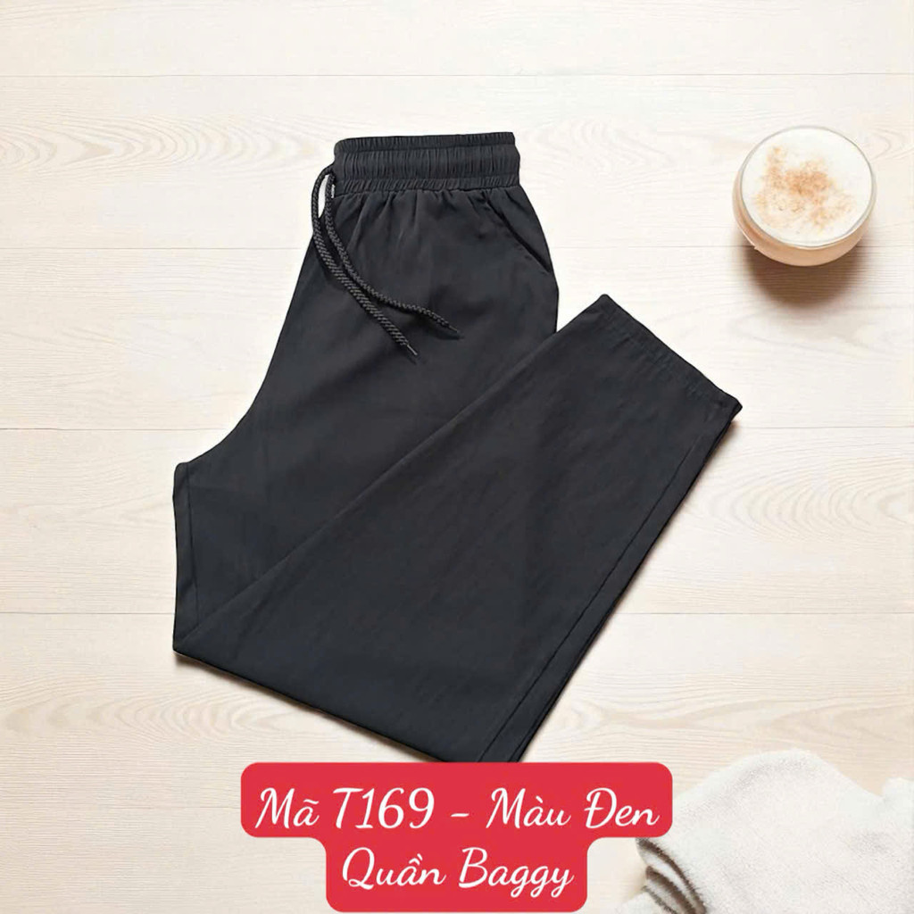 Quần Baggy - Vải Lụa Gió Nhăn - Dài quần 92cm - Ống 16cm - Mã T169