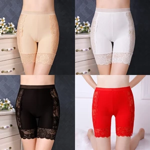 PCF * Quần short an toàn liên tục bằng lụa băng thanh lịch Quần lót nữ định hình eo cao