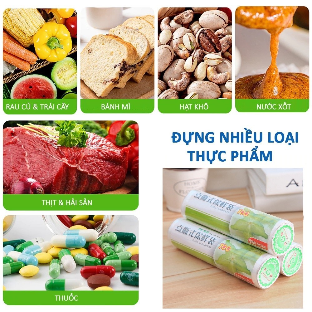 M6B Túi Đựng Thực Phẩm Sinh Học Cuộn Túi Bóng Nhiều Kích Cỡ Đựng Thức Ăn Tủ Lạnh Bảo Quản MALAN