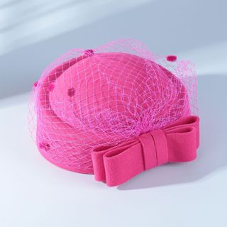 Mũ Pháp Retro Hepburn Cho Tiệc Cưới, Made from Len với Nơ Elegant