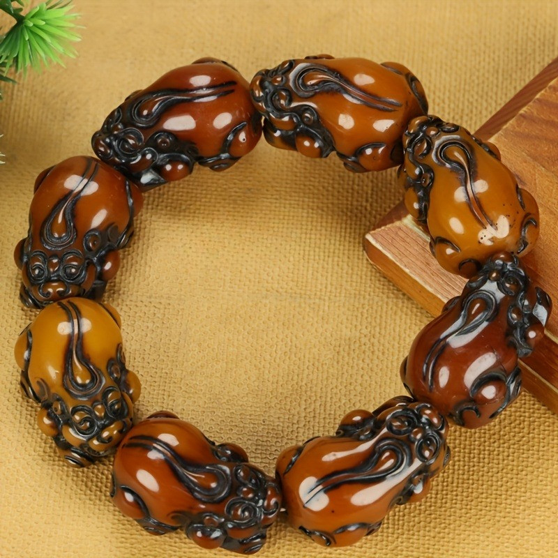 Vòng tay Pixiu khắc nhựa thời trang phong cách mới, Unisex, Size Khoảng 33 * 22 * 18