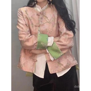 Áo khoác nữjacquard thanh lịch, style retro mùa xuân, phù hợp xu hướng phương tây
