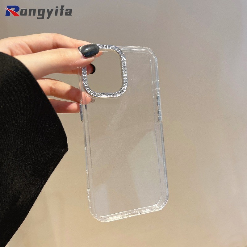 Khung Kim Cương Giả Trong Suốt Cho Xiaomi 17 15T 15 14T 14 Civi 13T 13 12T 12 12X 12S 11T Mi 11 10i 10T Civi 5 4 3 2 Pro Max Ultra Lite Bảo Vệ Ống Kính Ốp lưng Mềm