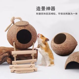 Đồ Chơi Hamster Nhu Cầu Hàng Ngày Gấu Vàng Trang Trí Cảnh Quan Toàn Bộ Khung Leo Xoay Vỏ Dừa Treo Võng.20251027