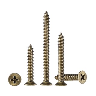 H68 Đồng Thau Cross Countersunk Head Vít Tự Bắt Vít Gỗ Đồng Nguyên Chất Tất Cả Đầu Phẳng Đồng Vít Tự Bắt  M3 / M3.5 / M4 / M5 / M6 * L6-50mm [JYD-ZZ-Z]