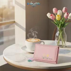 E-WOITD Ví Da PU Mini Dễ Thương In Hoa Nhiều Khe Cắm Thẻ Nhẹ Mỏng Ví Cho Bé Gái Chuyến Đi Ngắn Mua Sắm Quà Tặng E-WOITD