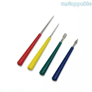 Unstop * 4 Bộ dụng cụ phóng to lỗ đính cườm cho hạt thủy tinh ngọc trai kim cương Tipped Reaming File Reamer Dụng cụ trang sức