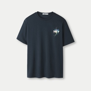 [TẶNG ÁO ĐƠN TỪ 1M5] Áo thun nam HLA tay ngắn màu xanh navy - Ice feeling, thoáng & co giãn