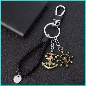 HK1 Hoạt Hình One Piece Luffy Móc Khóa Luffy Cáp Kim Loại Mặt Dây Chuyền Nam Nữ Quà Tặng Sáng Tạo KH1