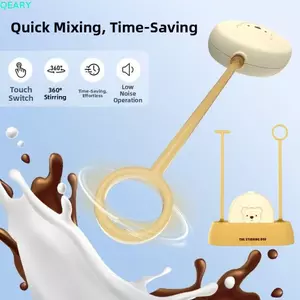 Máy tạo bọt sữa điện QEARY, Máy trộn tạo bọt sữa mô hình pin không dây, Máy tạo bọt sữa tự động chạy điện cầm tay Máy xay sinh tố cầm tay Cappuccino